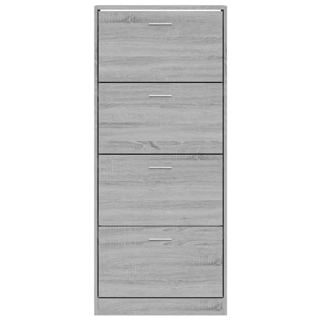 Schoenenkast 63x24x147 cm bewerkt hout grijs sonoma is nu te koop bij PeponiXL, paradijselijk wonen!