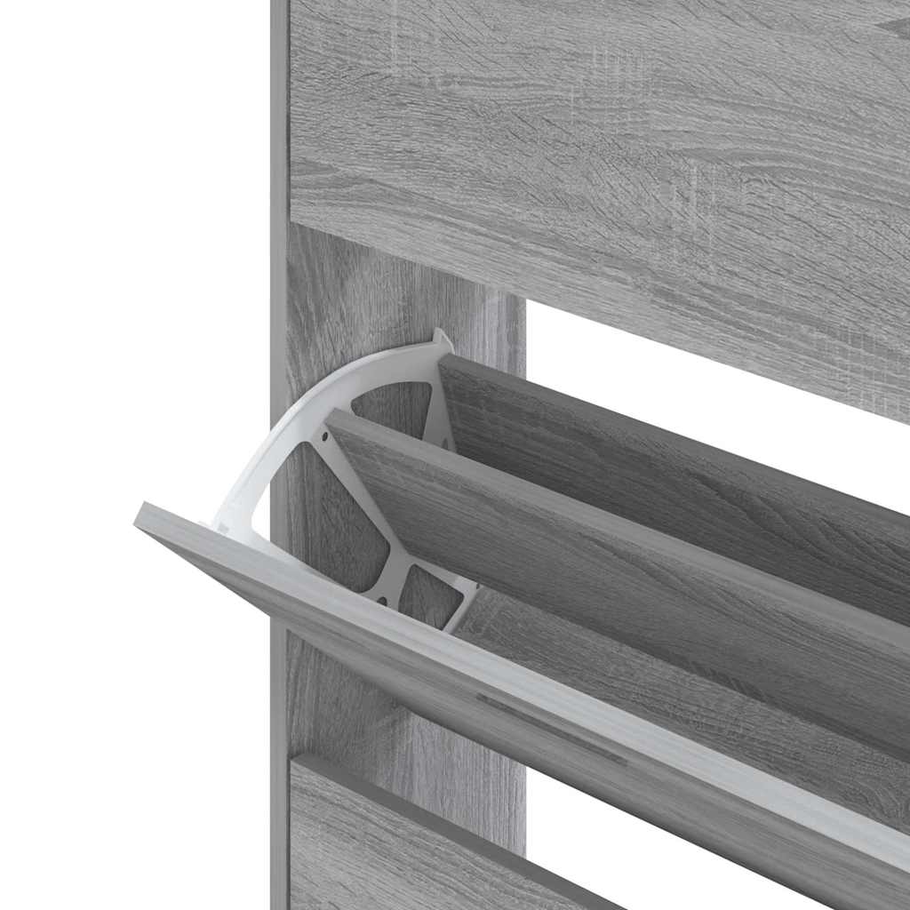 Schoenenkast 63x24x147 cm bewerkt hout grijs sonoma is nu te koop bij PeponiXL, paradijselijk wonen!