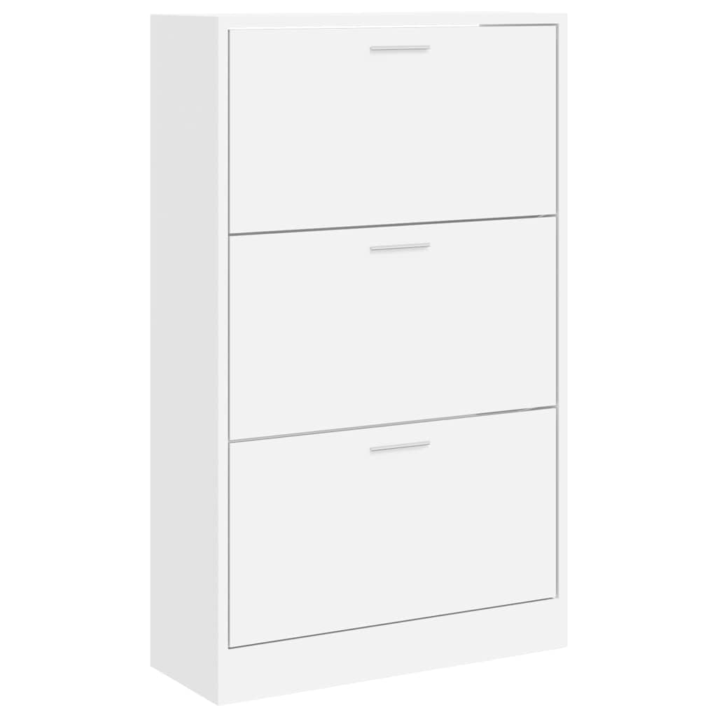 Schoenenkast 63x24x103 cm bewerkt hout wit is nu te koop bij PeponiXL, paradijselijk wonen!