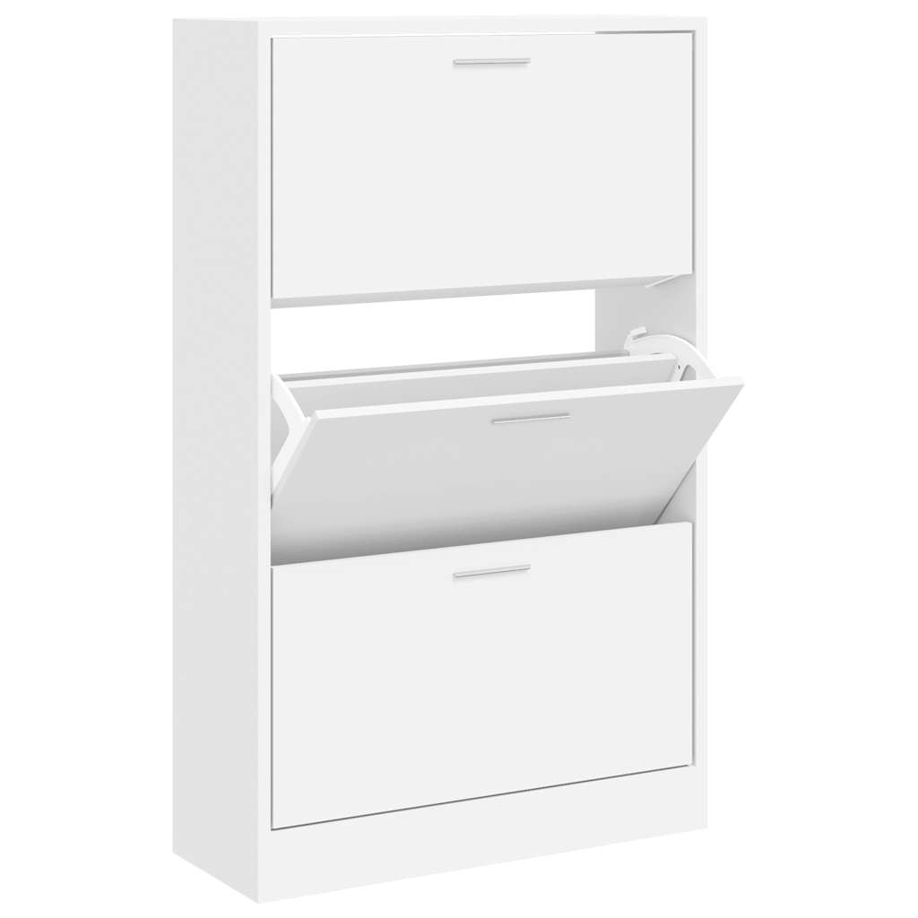Schoenenkast 63x24x103 cm bewerkt hout wit is nu te koop bij PeponiXL, paradijselijk wonen!