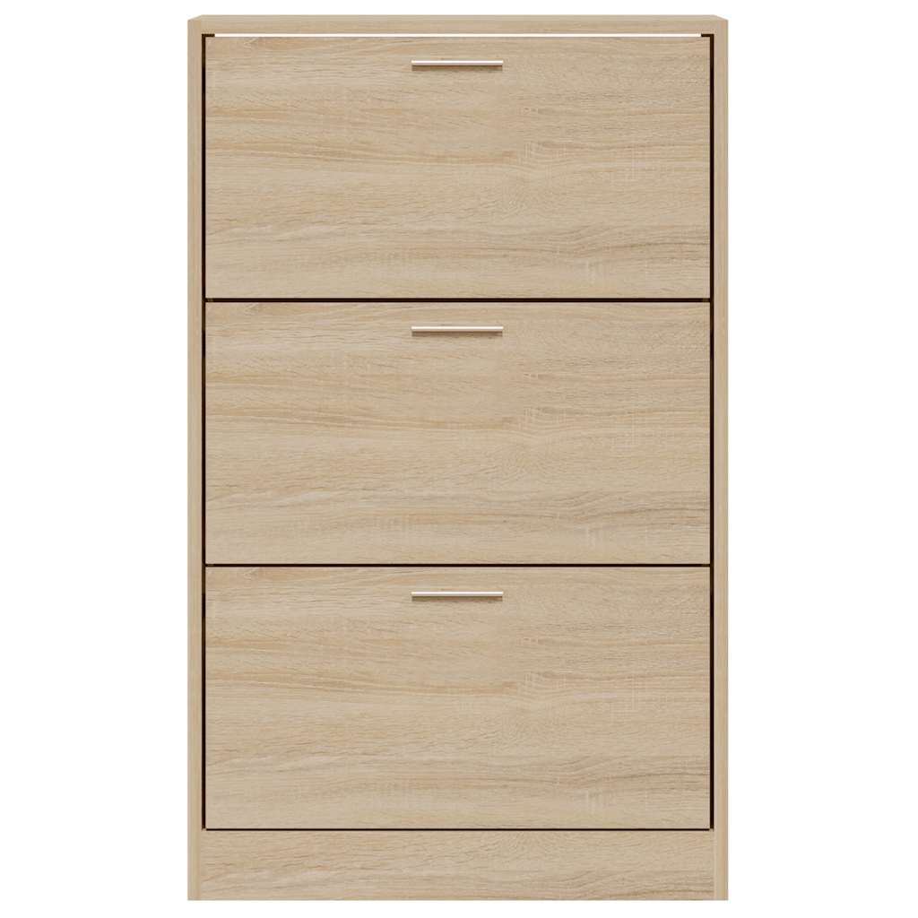 Schoenenkast 63x24x103 cm bewerkt hout sonoma eikenkleurig is nu te koop bij PeponiXL, paradijselijk wonen!