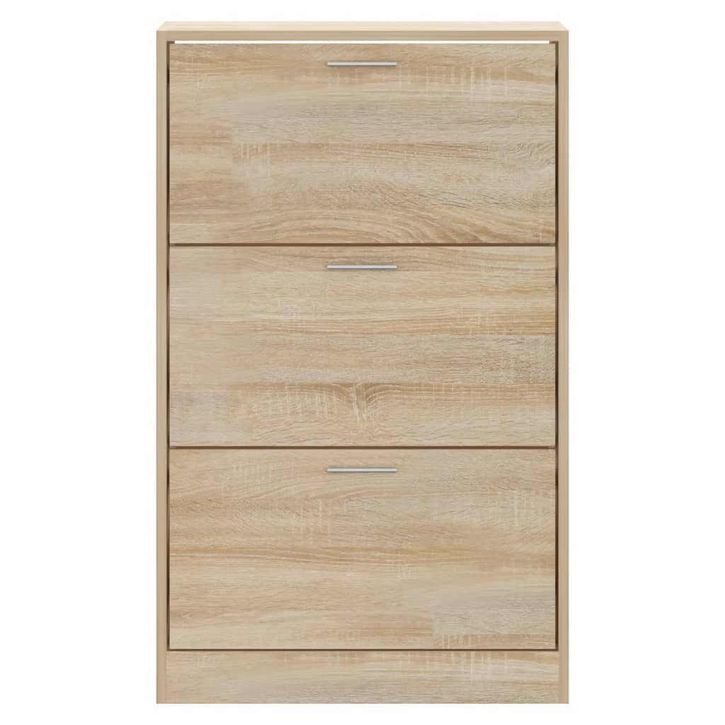 Schoenenkast 63x24x103 cm bewerkt hout sonoma eikenkleurig is nu te koop bij PeponiXL, paradijselijk wonen!