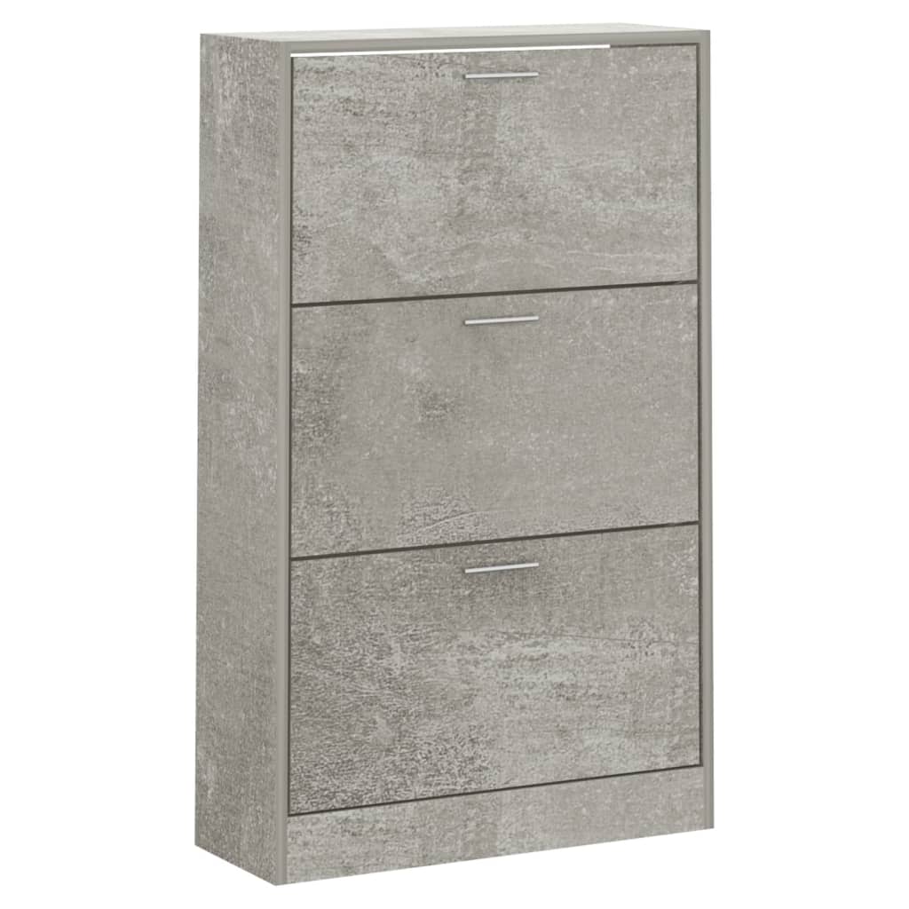 Schoenenkast 63x24x103 cm bewerkt hout betongrijs is nu te koop bij PeponiXL, paradijselijk wonen!