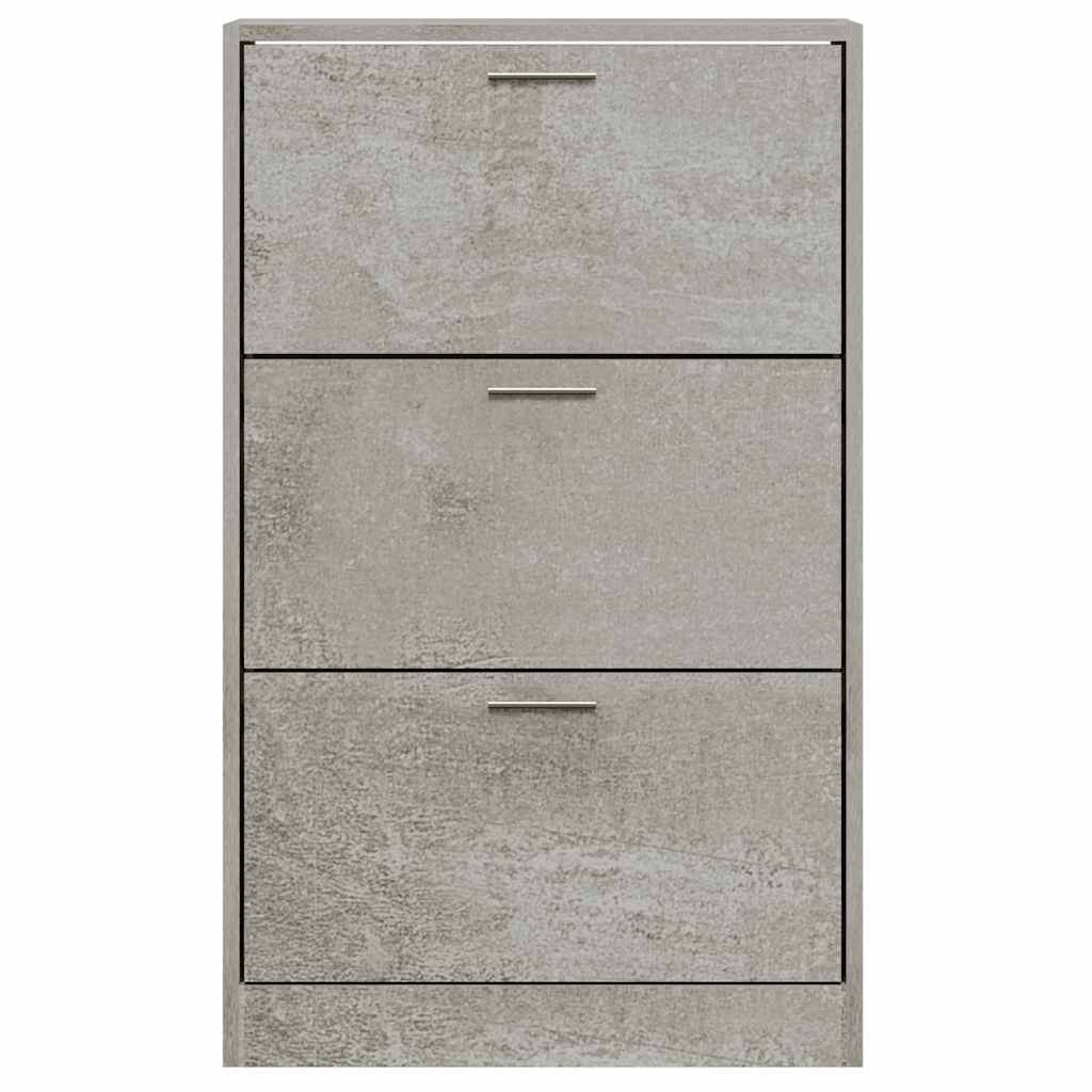 Schoenenkast 63x24x103 cm bewerkt hout betongrijs is nu te koop bij PeponiXL, paradijselijk wonen!