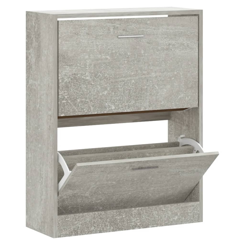 Schoenenkast 63x24x81 cm bewerkt hout betongrijs is nu te koop bij PeponiXL, paradijselijk wonen!