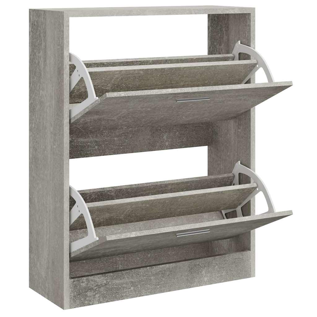 Schoenenkast 63x24x81 cm bewerkt hout betongrijs is nu te koop bij PeponiXL, paradijselijk wonen!