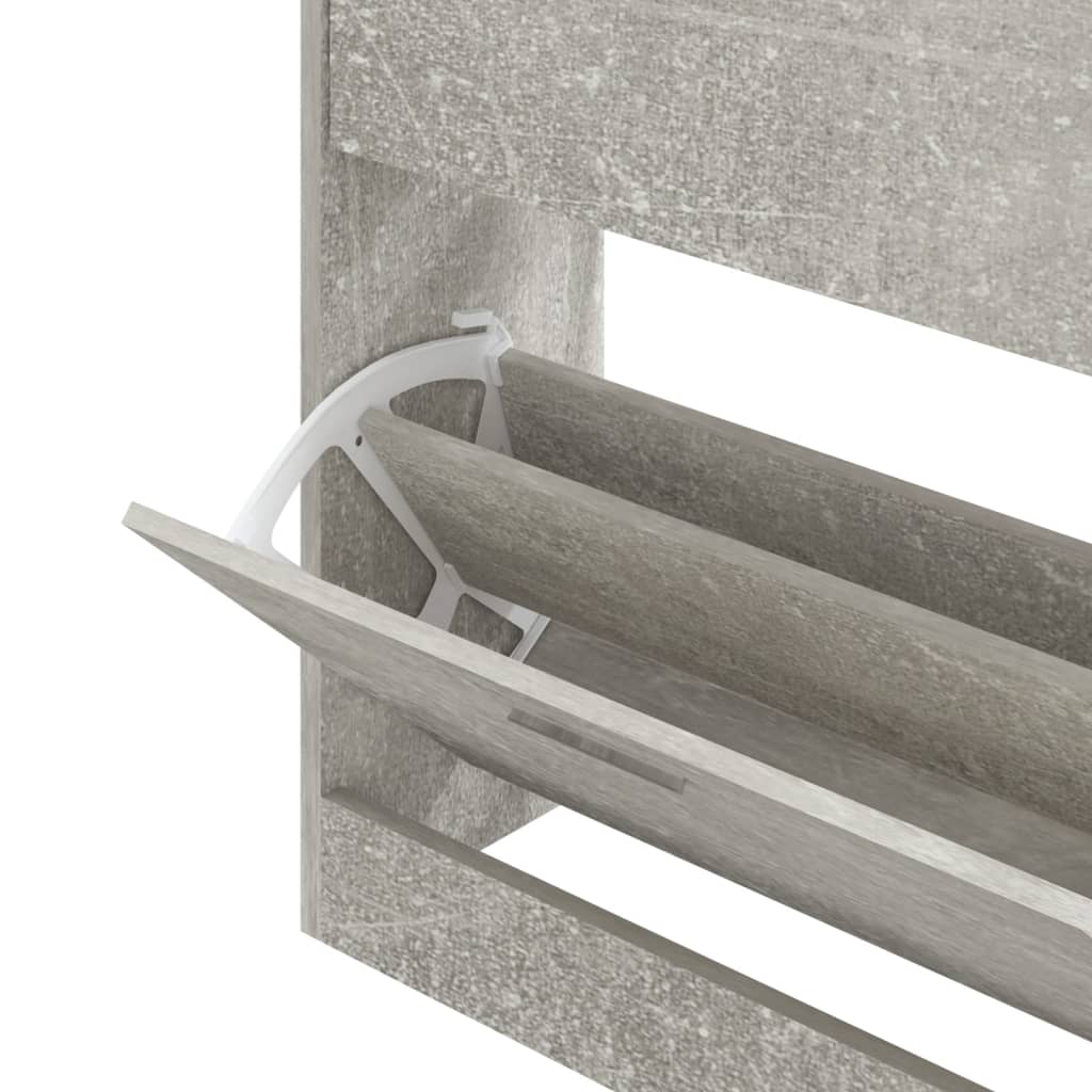 Schoenenkast 63x24x81 cm bewerkt hout betongrijs is nu te koop bij PeponiXL, paradijselijk wonen!