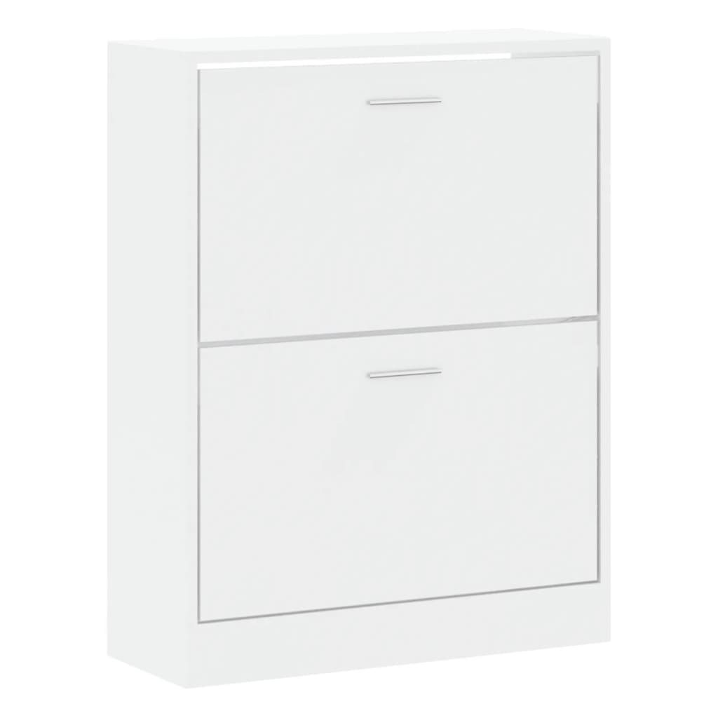 Schoenenkast 63x24x81 cm bewerkt hout hoogglans wit is nu te koop bij PeponiXL, paradijselijk wonen!
