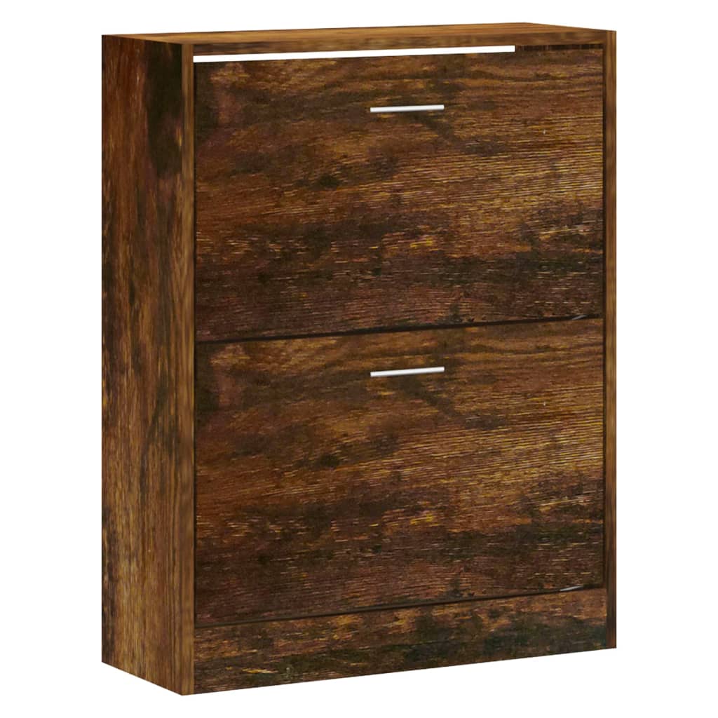 Schoenenkast 63x24x81 cm bewerkt hout gerookt eikenkleurig is nu te koop bij PeponiXL, paradijselijk wonen!