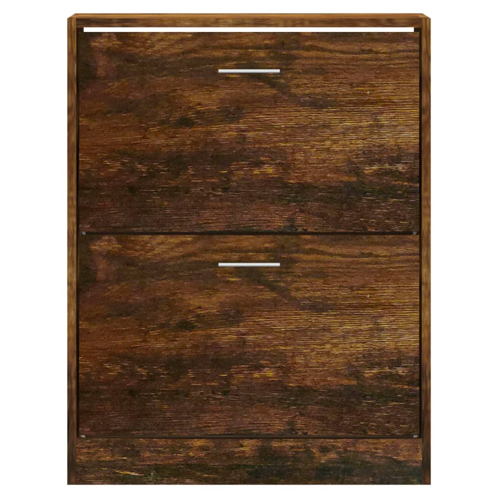 Schoenenkast 63x24x81 cm bewerkt hout gerookt eikenkleurig is nu te koop bij PeponiXL, paradijselijk wonen!