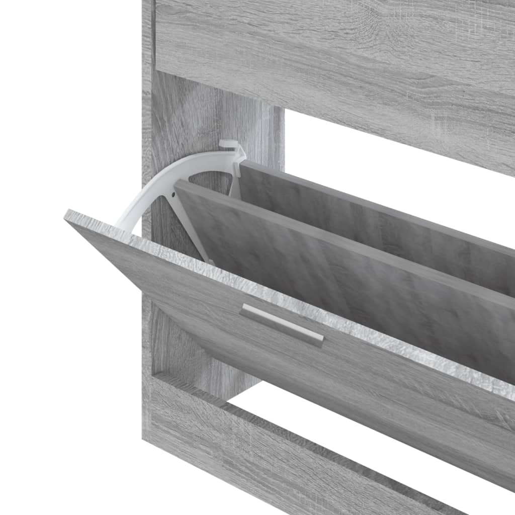 Schoenenkast 63x24x81 cm bewerkt hout grijs sonoma is nu te koop bij PeponiXL, paradijselijk wonen!
