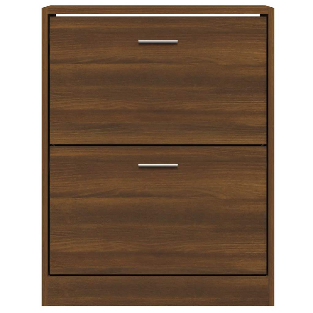Schoenenkast 63x24x81 cm bewerkt hout bruin eikenkleur is nu te koop bij PeponiXL, paradijselijk wonen!
