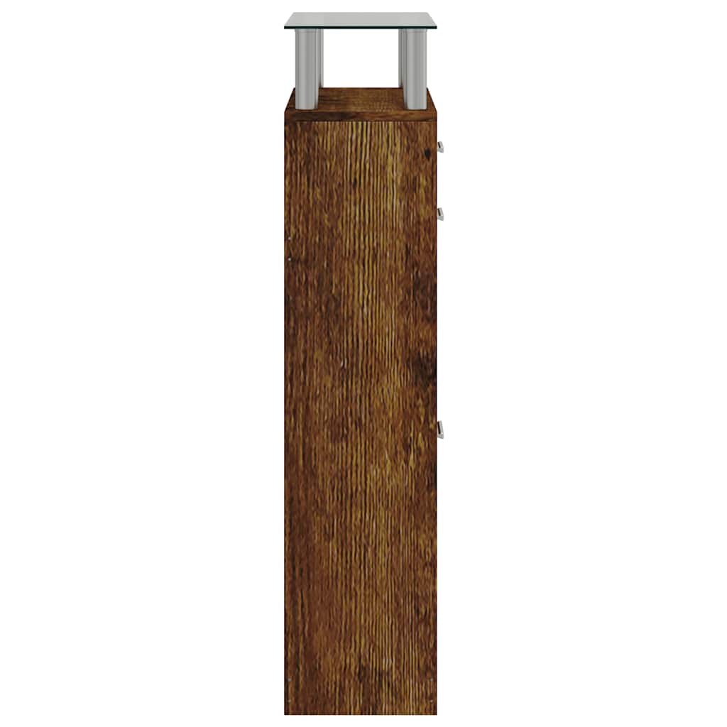 Schoenenkast 63x24x104 cm bewerkt hout gerookt eikenkleurig is nu te koop bij PeponiXL, paradijselijk wonen!