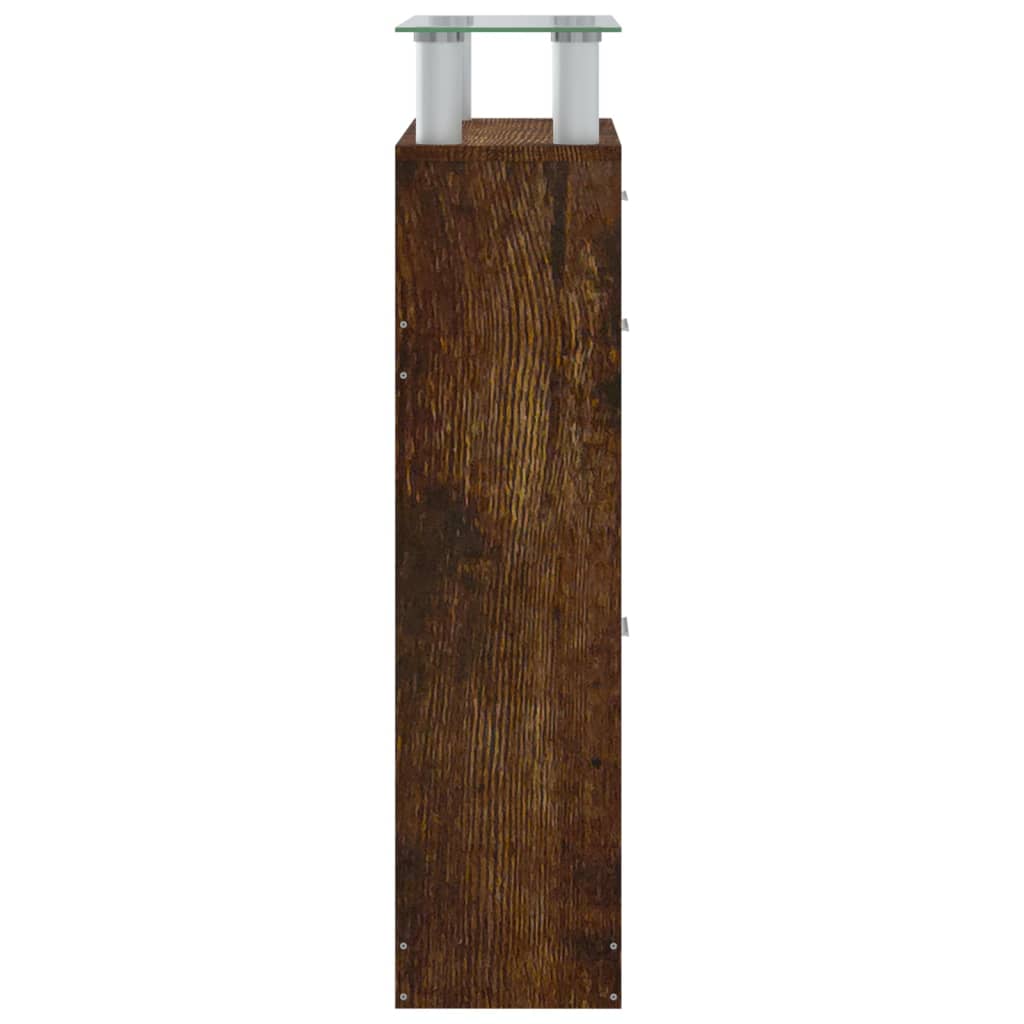 Schoenenkast 63x24x104 cm bewerkt hout gerookt eikenkleurig is nu te koop bij PeponiXL, paradijselijk wonen!