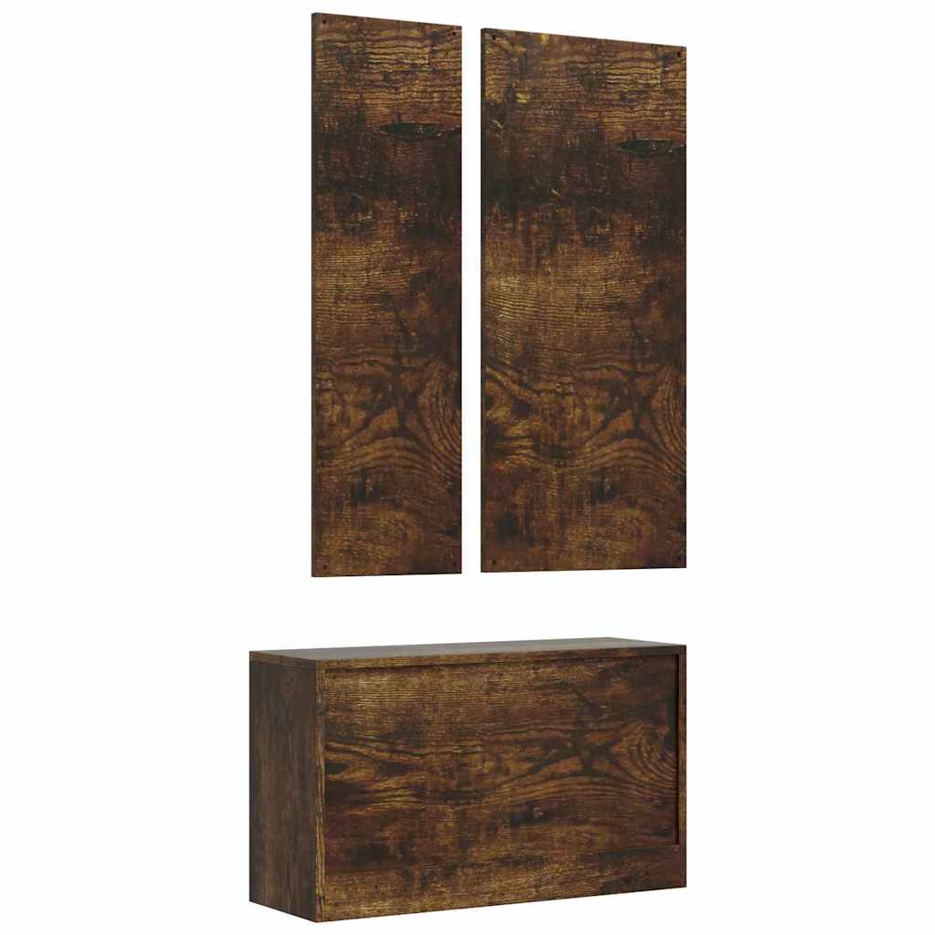 Schoenenkastset 3-in-1 bewerkt hout sonoma eikenkleurig is nu te koop bij PeponiXL, paradijselijk wonen!