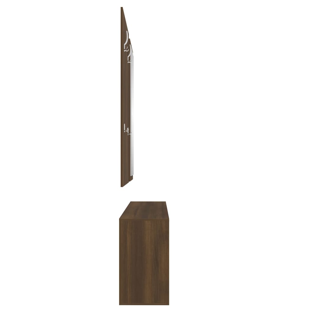 Schoenenkastset 3-in-1 bewerkt hout bruineiken is nu te koop bij PeponiXL, paradijselijk wonen!