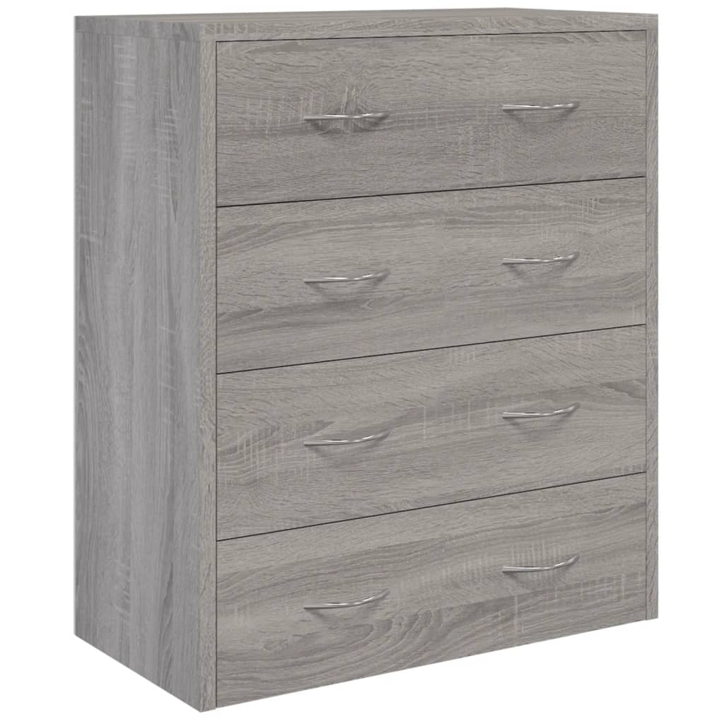 Dressoir met 4 lades 60x30,5x71 cm grijs sonoma is nu te koop bij PeponiXL, paradijselijk wonen!