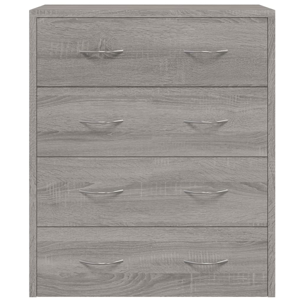 Dressoir met 4 lades 60x30,5x71 cm grijs sonoma is nu te koop bij PeponiXL, paradijselijk wonen!