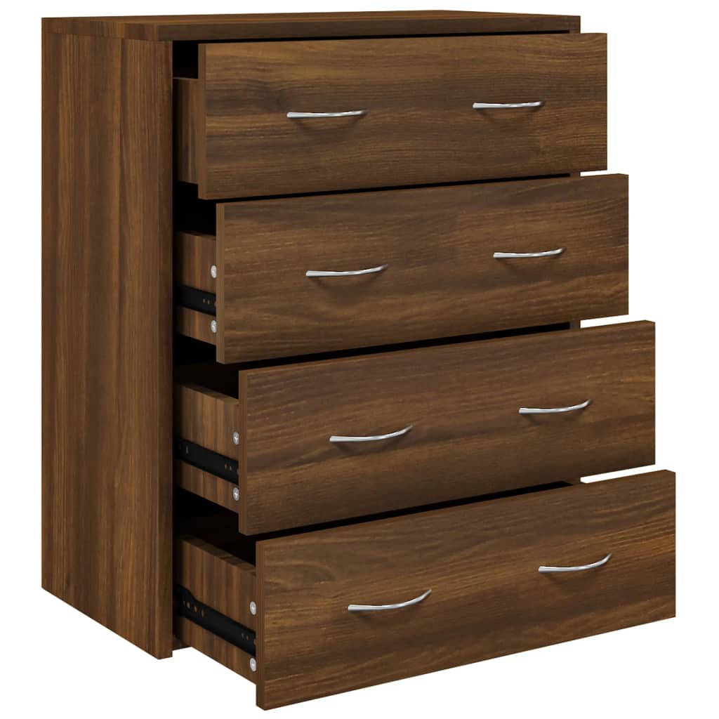 Dressoir met 4 lades 60x30,5x71 cm bruineiken is nu te koop bij PeponiXL, paradijselijk wonen!