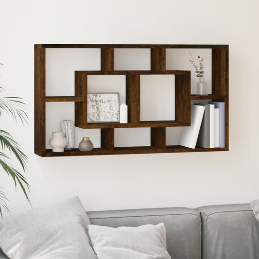 Wandschap 8 vakken gerookt eiken is nu te koop bij PeponiXL, paradijselijk wonen!