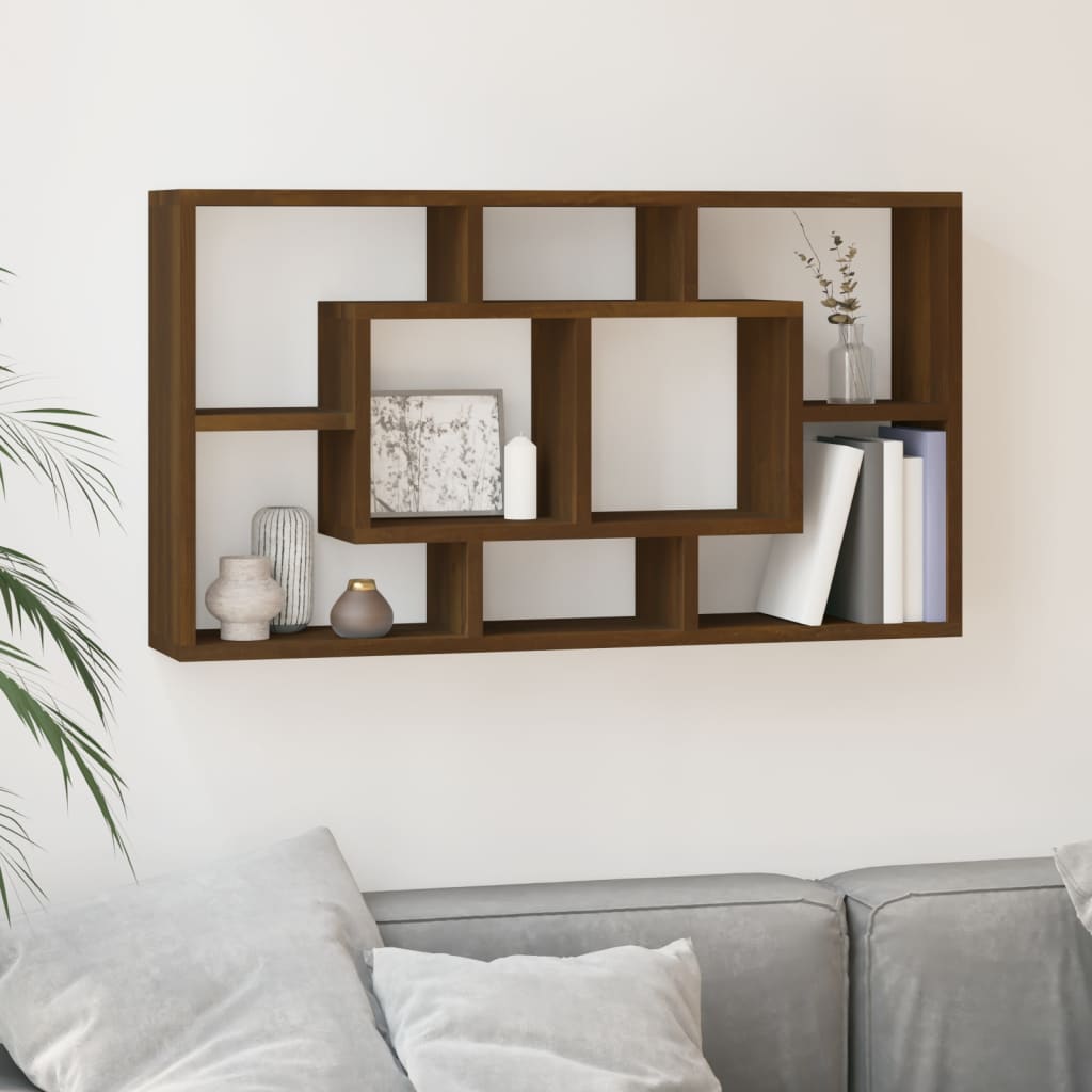 Wandschap 8 vakken bruineiken is nu te koop bij PeponiXL, paradijselijk wonen!