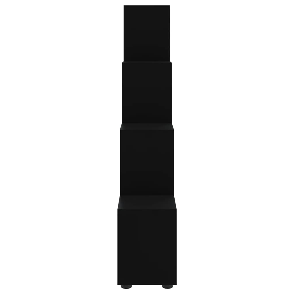 Boekenkast trapvormig 142 cm bewerkt hout zwart is nu te koop bij PeponiXL, paradijselijk wonen!