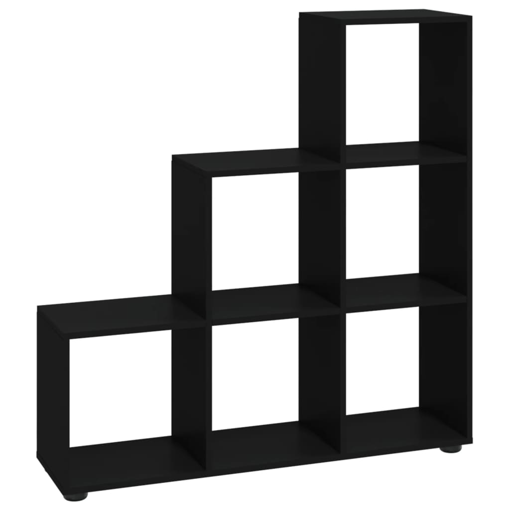 Boekenkast trapvormig 107 cm bewerkt hout zwart is nu te koop bij PeponiXL, paradijselijk wonen!