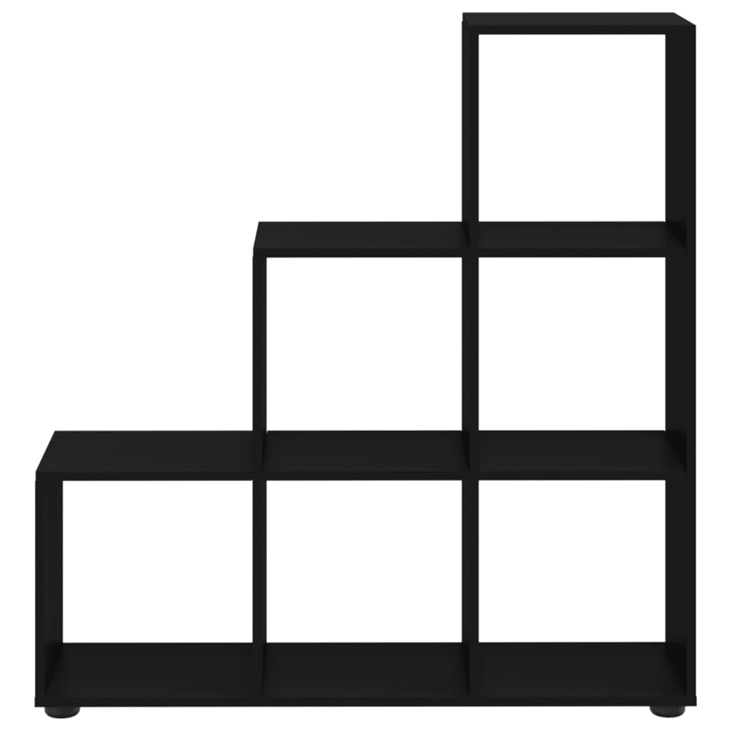 Boekenkast trapvormig 107 cm bewerkt hout zwart is nu te koop bij PeponiXL, paradijselijk wonen!