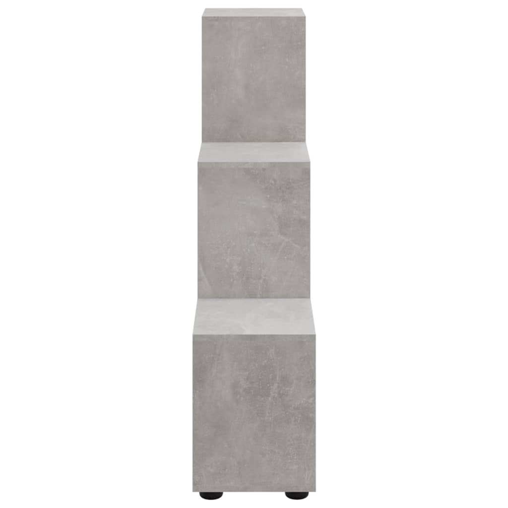 Boekenkast trapvormig 107 cm bewerkt hout betongrijs is nu te koop bij PeponiXL, paradijselijk wonen!