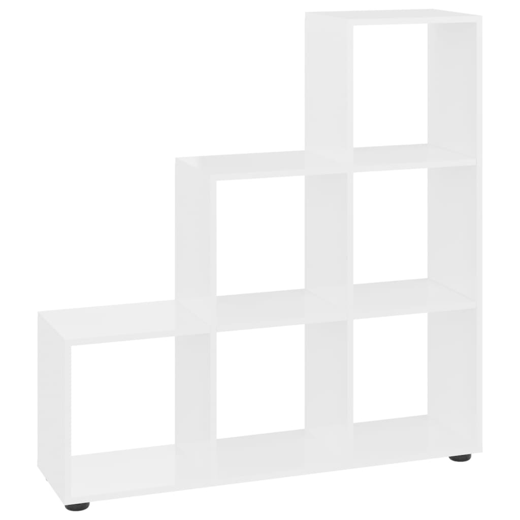 Boekenkast trapvormig 107 cm bewerkt hout hoogglans wit is nu te koop bij PeponiXL, paradijselijk wonen!