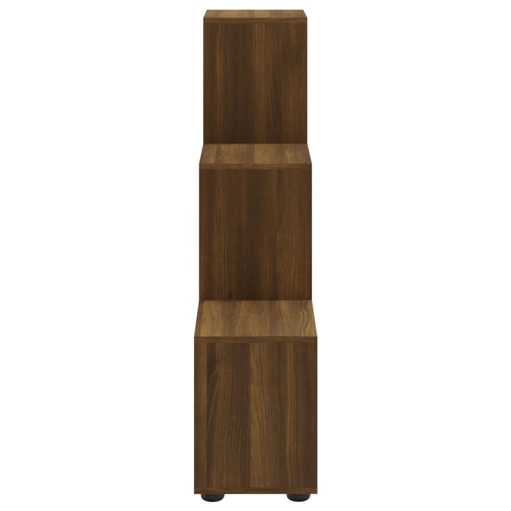 Boekenkast trapvormig 107 cm bewerkt hout bruin eikenkleur is nu te koop bij PeponiXL, paradijselijk wonen!