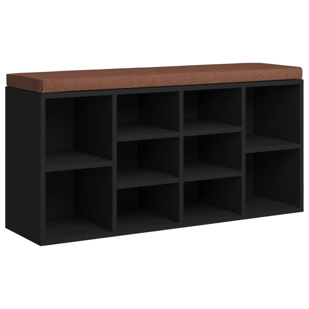 Schoenenbank 103x30x48 cm bewerkt hout zwart is nu te koop bij PeponiXL, paradijselijk wonen!