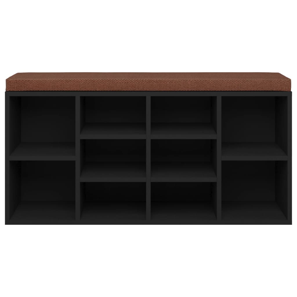 Schoenenbank 103x30x48 cm bewerkt hout zwart is nu te koop bij PeponiXL, paradijselijk wonen!