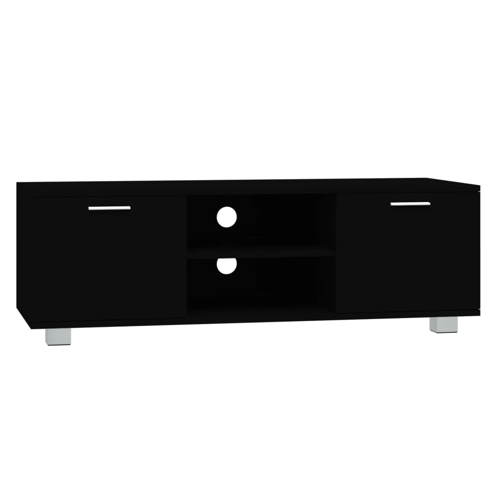Tv-meubel 120x40,5x35 cm bewerkt hout zwart is nu te koop bij PeponiXL, paradijselijk wonen!