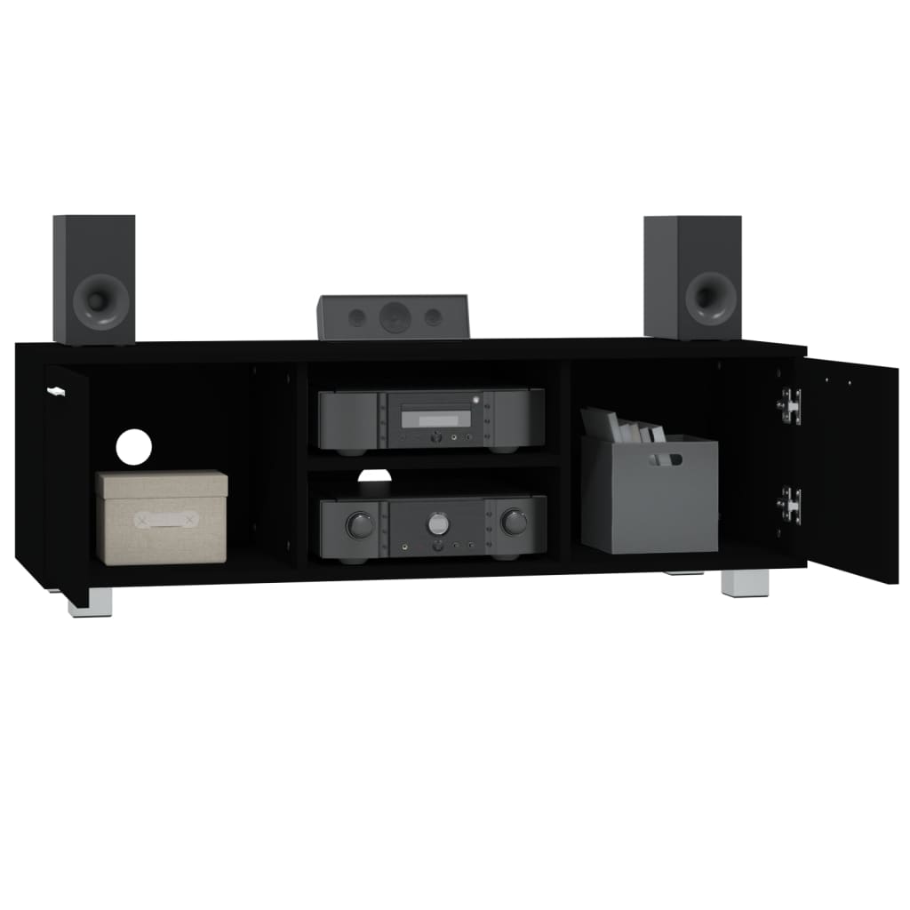 Tv-meubel 120x40,5x35 cm bewerkt hout zwart is nu te koop bij PeponiXL, paradijselijk wonen!