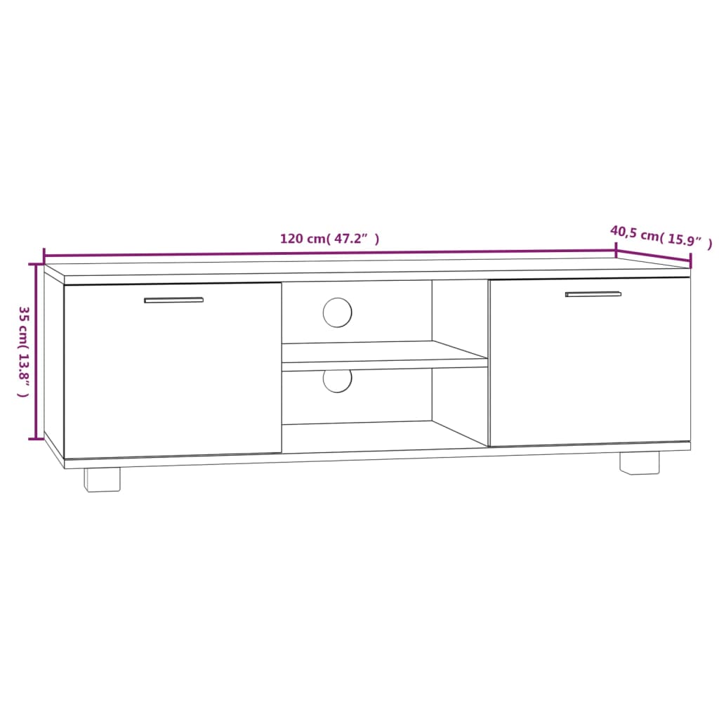 Tv-meubel 120x40,5x35 cm bewerkt hout zwart is nu te koop bij PeponiXL, paradijselijk wonen!