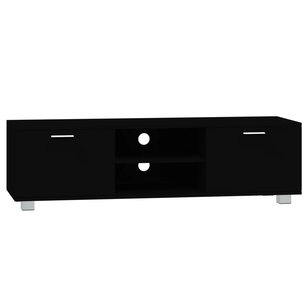 Tv-meubel 140x40,5x35 cm bewerkt hout zwart is nu te koop bij PeponiXL, paradijselijk wonen!