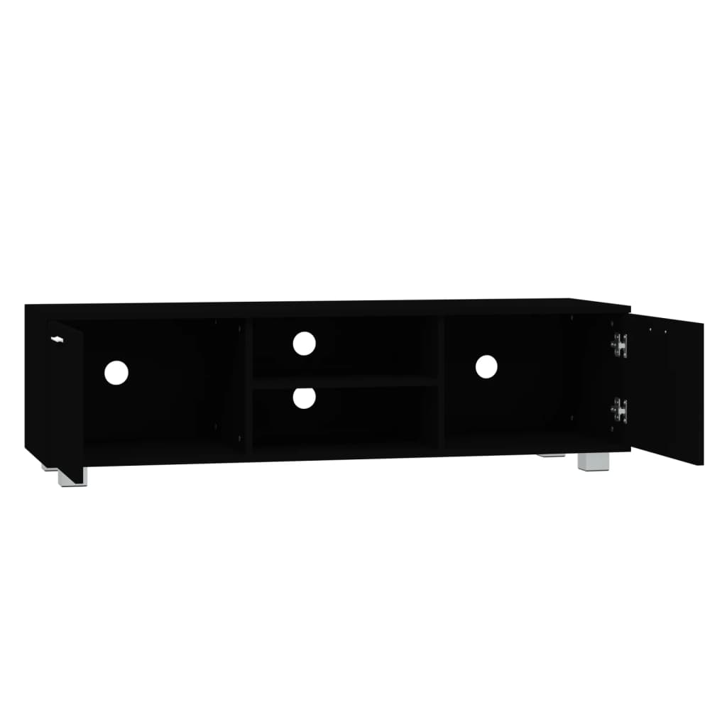 Tv-meubel 140x40,5x35 cm bewerkt hout zwart is nu te koop bij PeponiXL, paradijselijk wonen!