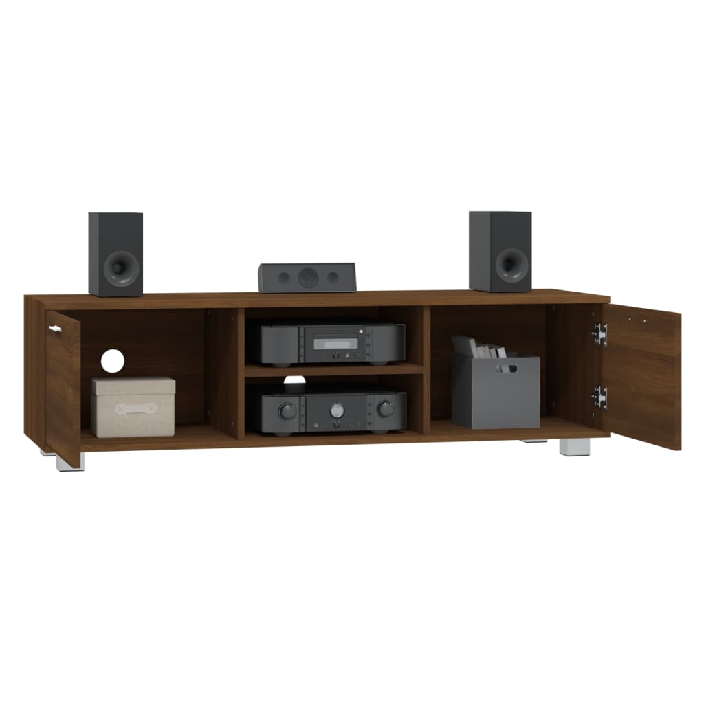 Tv-meubel 140x40,5x35 cm bewerkt hout bruin eikenkleur is nu te koop bij PeponiXL, paradijselijk wonen!