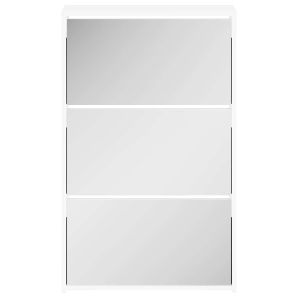 Schoenenkast met spiegel 3-laags hoogglans wit 63x17x102,5 cm is nu te koop bij PeponiXL, paradijselijk wonen!