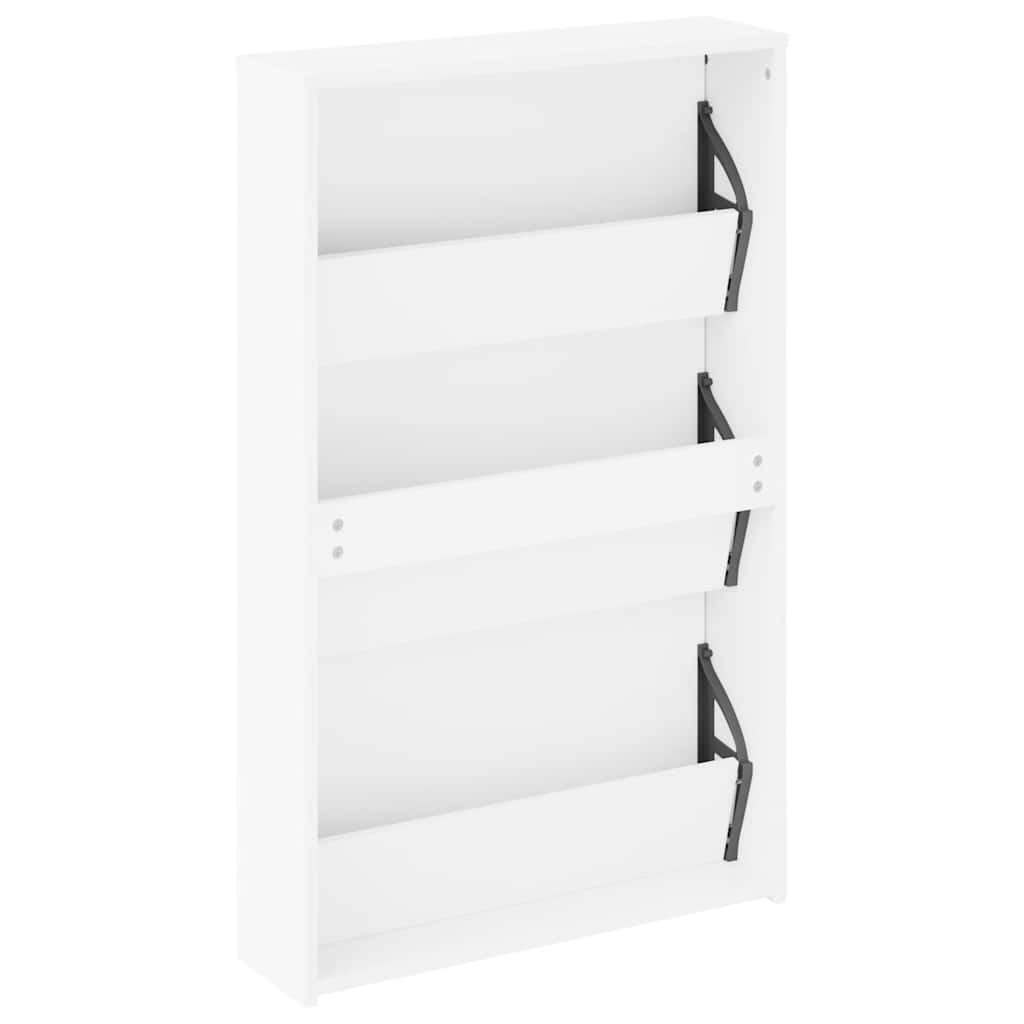 Schoenenkast met spiegel 3-laags hoogglans wit 63x17x102,5 cm is nu te koop bij PeponiXL, paradijselijk wonen!