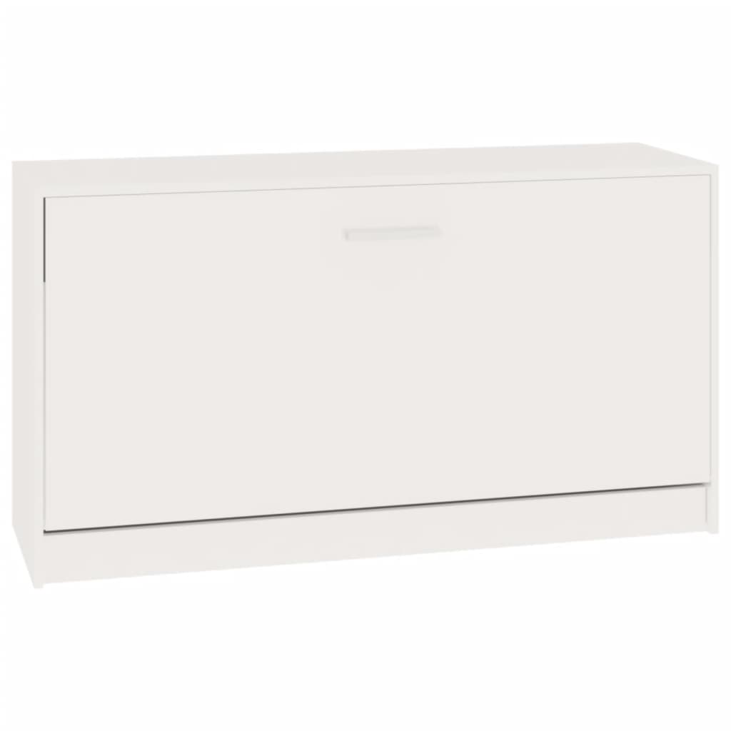 Schoenenbank Hoogglans Wit 80x24x45 cm Bewerkt Hout is nu te koop bij PeponiXL, paradijselijk wonen!