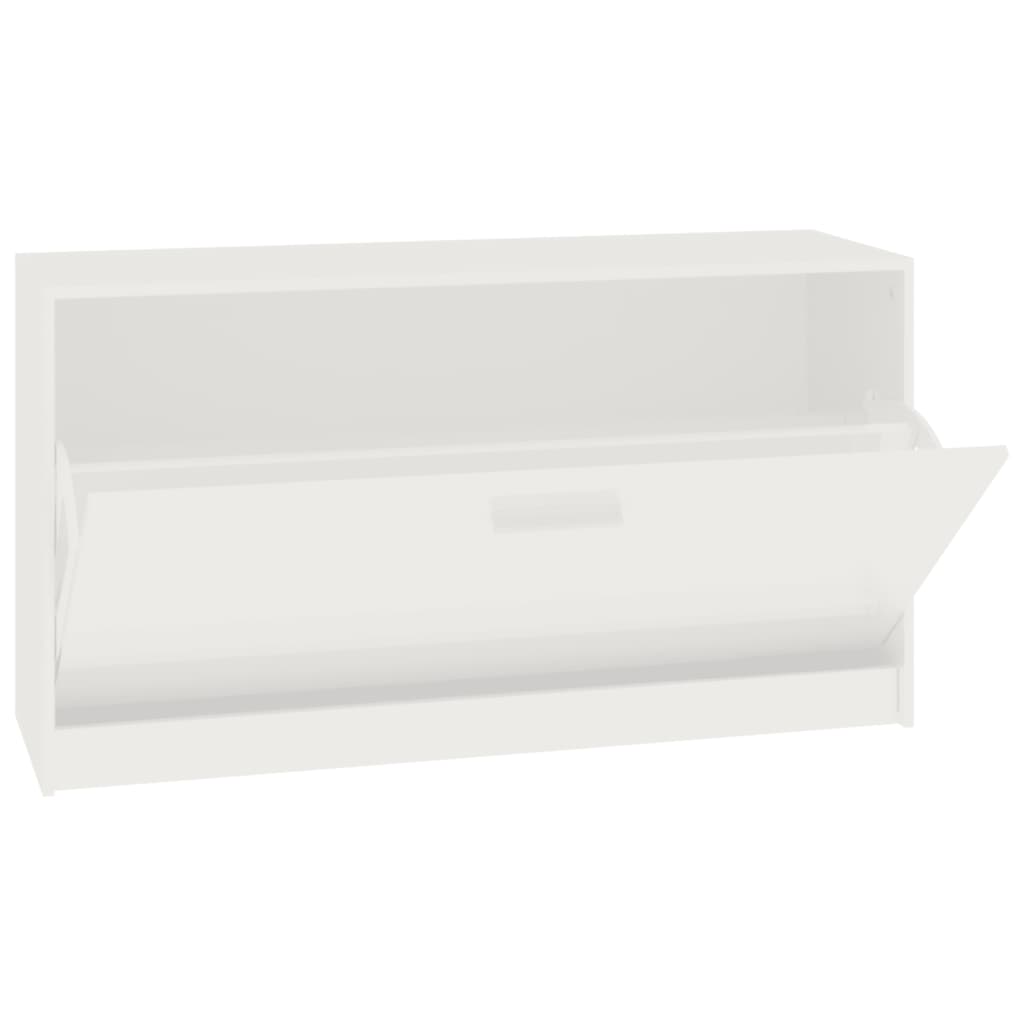 Schoenenbank Hoogglans Wit 80x24x45 cm Bewerkt Hout is nu te koop bij PeponiXL, paradijselijk wonen!