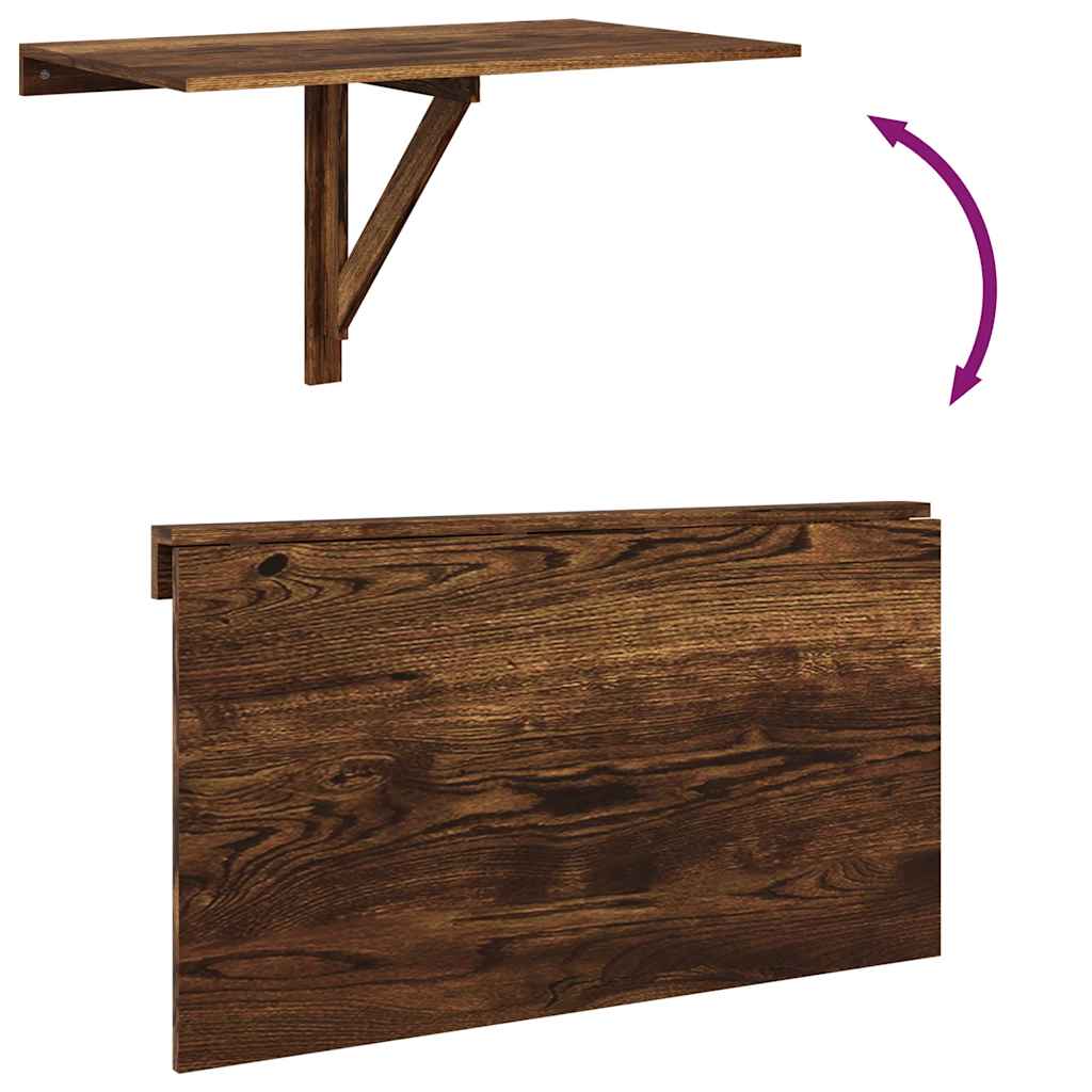 Wandtafel inklapbaar 100x60x56 cm bewerkt hout gerookt eiken is nu te koop bij PeponiXL, paradijselijk wonen!