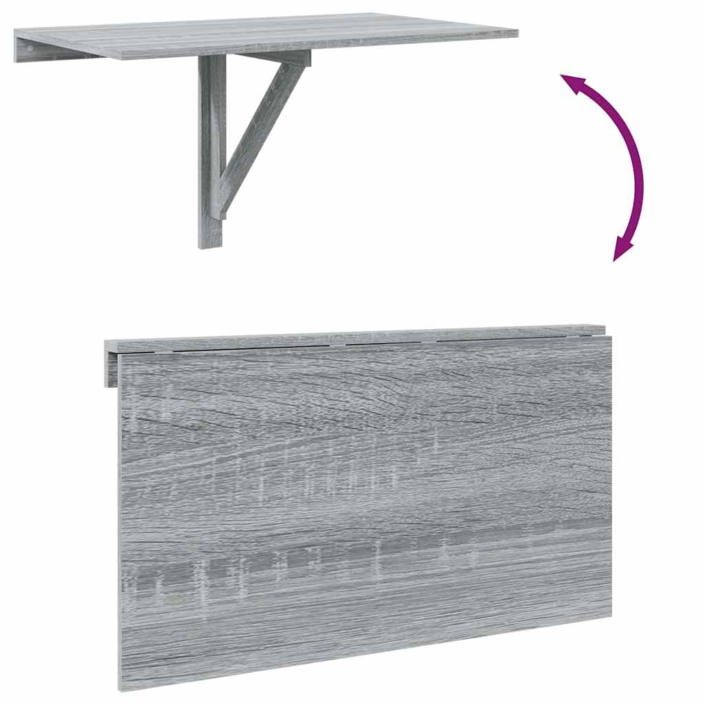Wandtafel inklapbaar 100x60x56 cm bewerkt hout grijs sonoma is nu te koop bij PeponiXL, paradijselijk wonen!