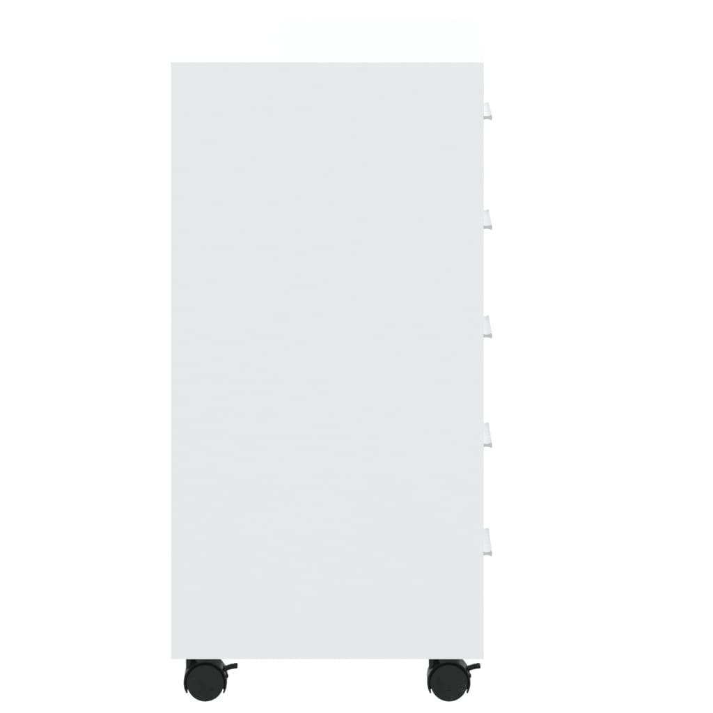 Ladekast met wieltjes bewerkt hout hoogglans wit is nu te koop bij PeponiXL, paradijselijk wonen!