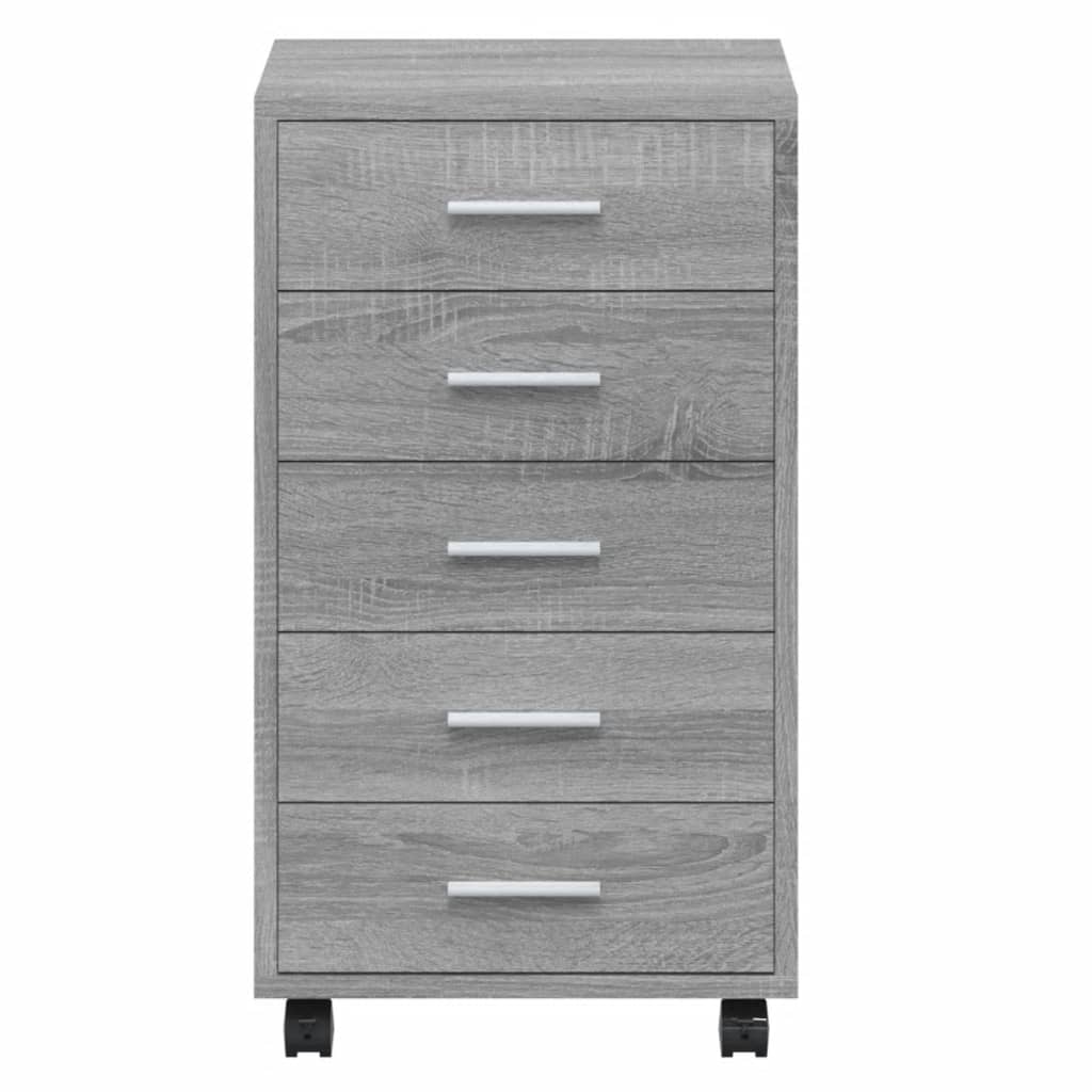 Ladekast met wieltjes bewerkt hout grijs sonoma eiken is nu te koop bij PeponiXL, paradijselijk wonen!