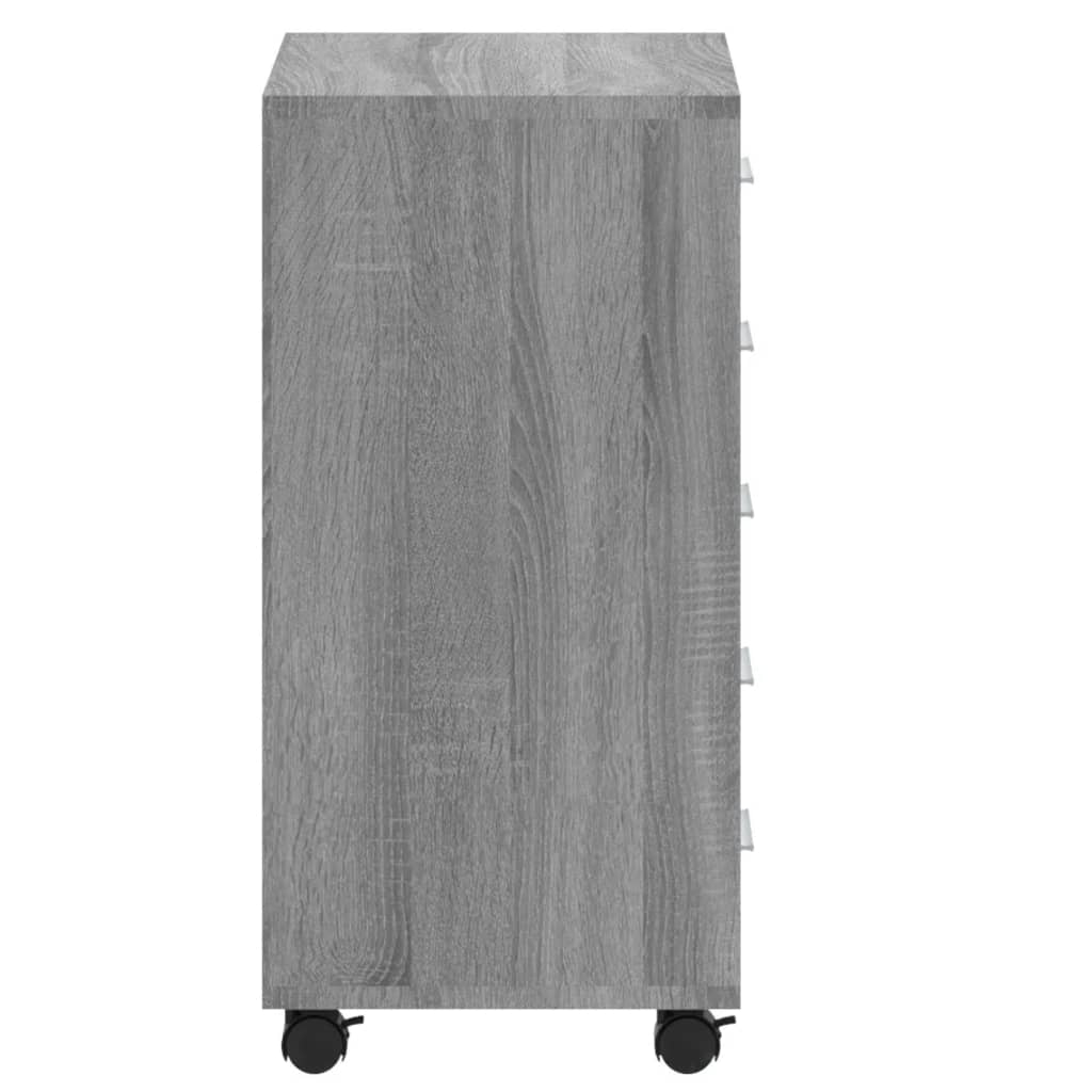 Ladekast met wieltjes bewerkt hout grijs sonoma eiken is nu te koop bij PeponiXL, paradijselijk wonen!