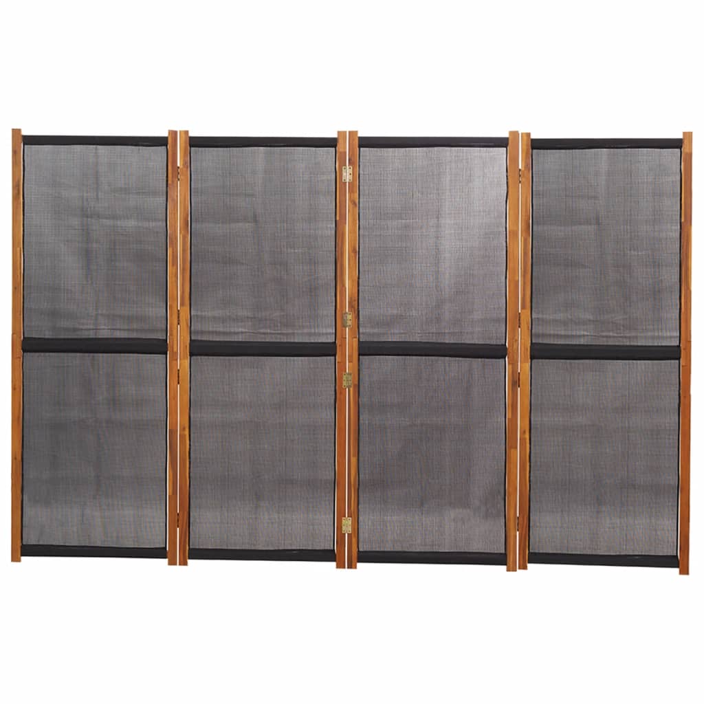 Kamerscherm met 4 panelen 280x180 cm zwart is nu te koop bij PeponiXL, paradijselijk wonen!
