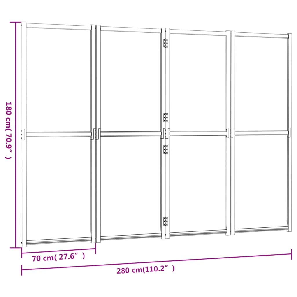 Kamerscherm met 4 panelen 280x180 cm zwart is nu te koop bij PeponiXL, paradijselijk wonen!